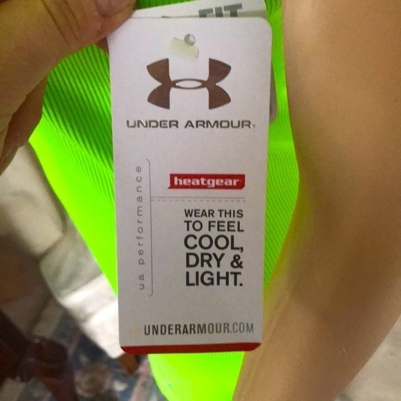 Brand New Under Armour Heatgear Razorback Bright Neon Fitted Tank Top - Picture 5 of 12